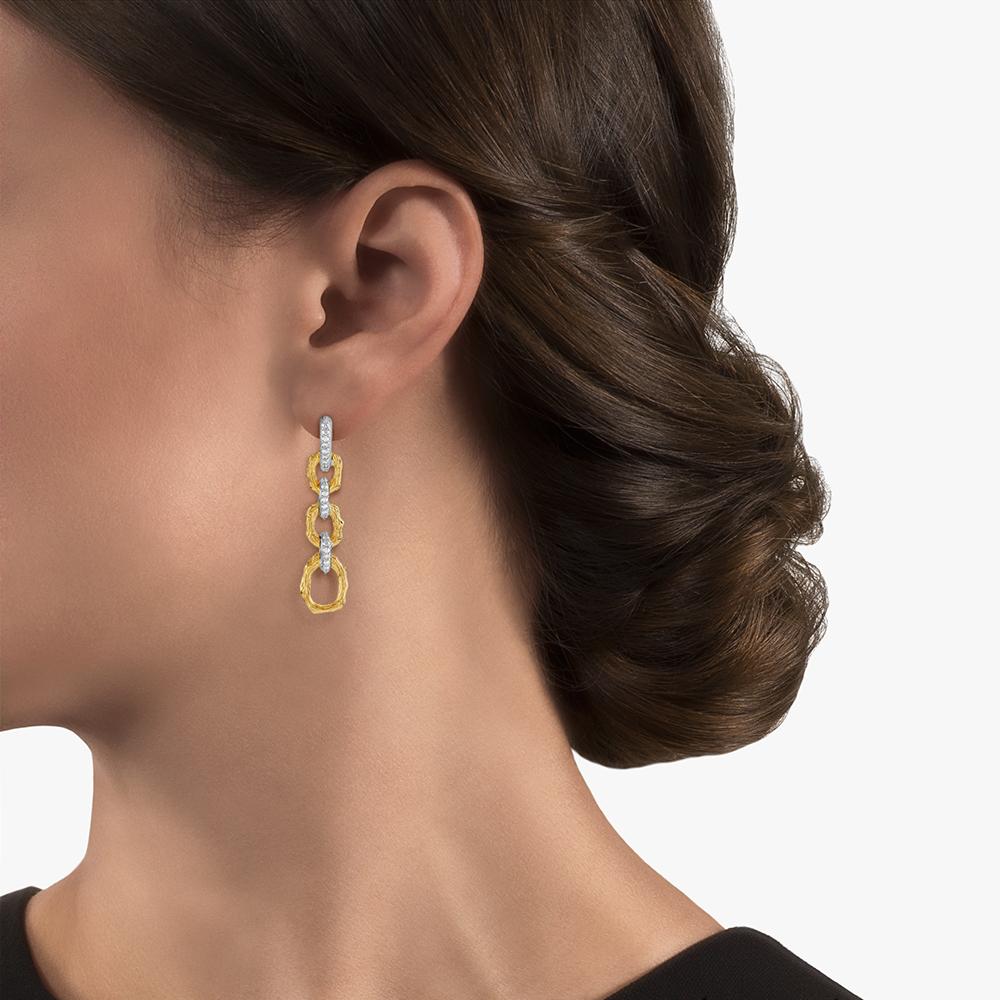 Michael Aram Enchanted Forest Link Earrings with Diamonds