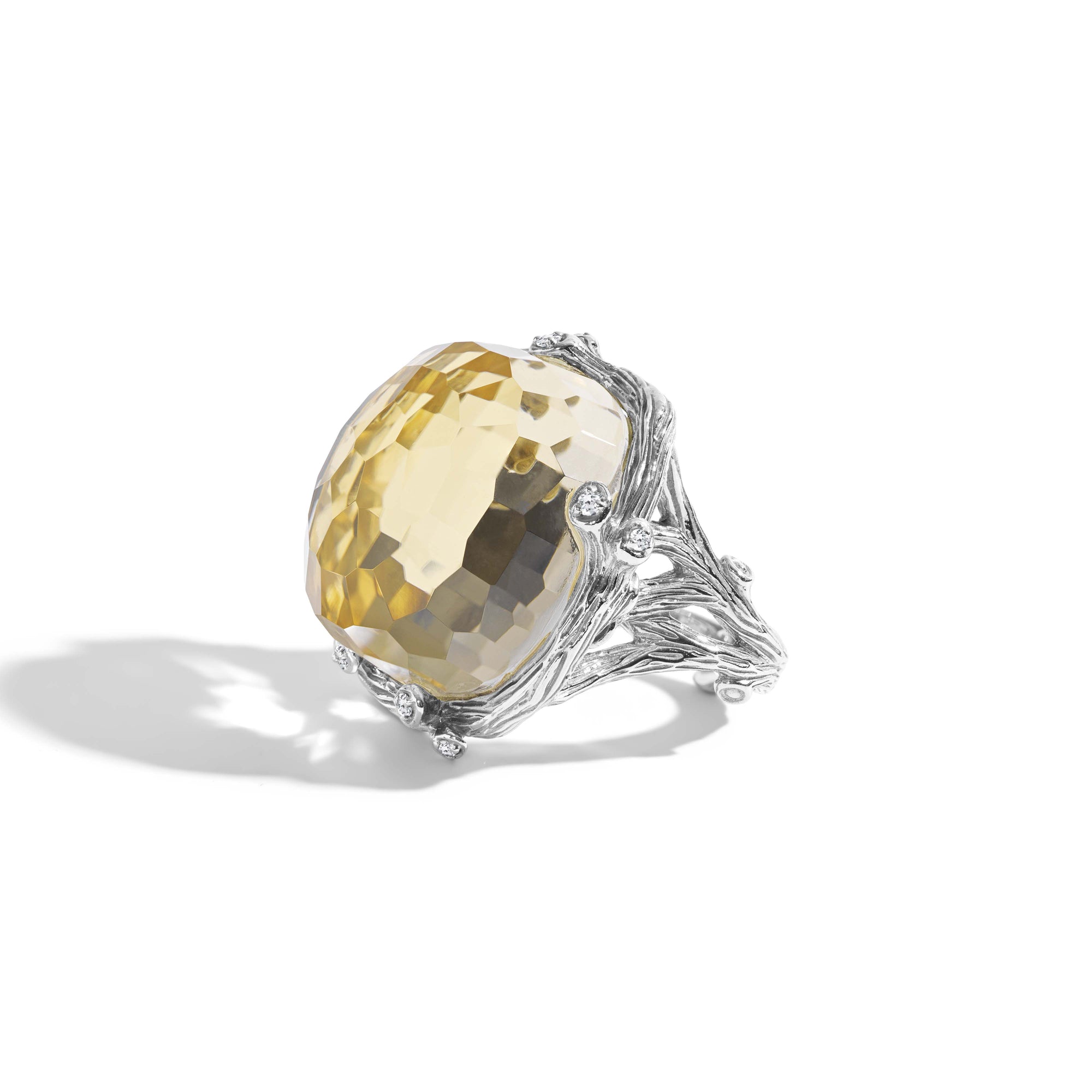 Michael Aram Enchanted Forest Ring with Gold Doublet and Diamonds