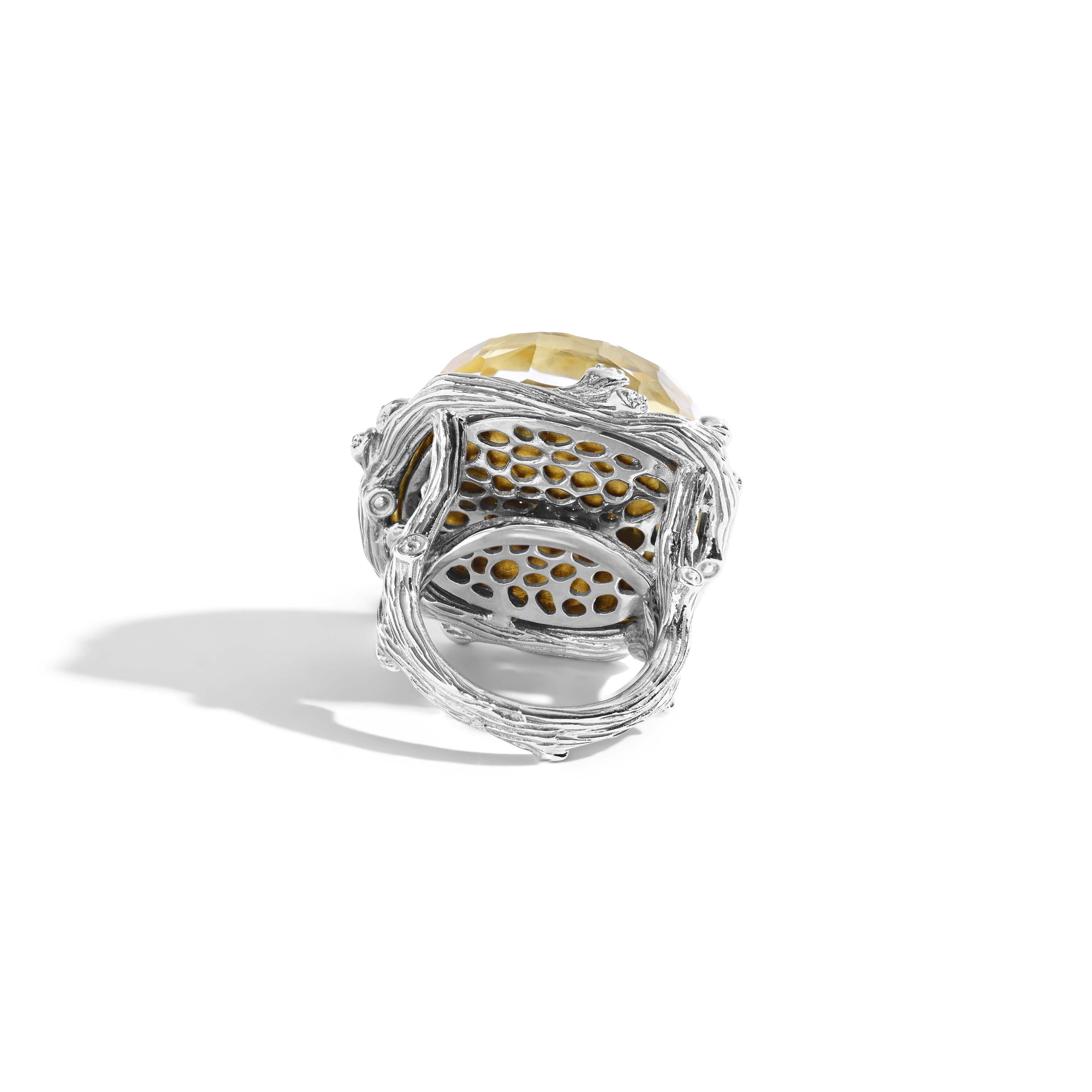 Michael Aram Enchanted Forest Ring with Gold Doublet and Diamonds