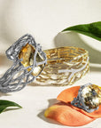 Michael Aram Enchanted Forest Ring with Gold Doublet and Diamonds