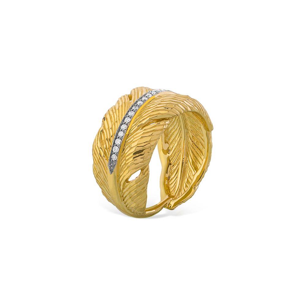 Michael Aram Feather Cuff Ring with Diamonds