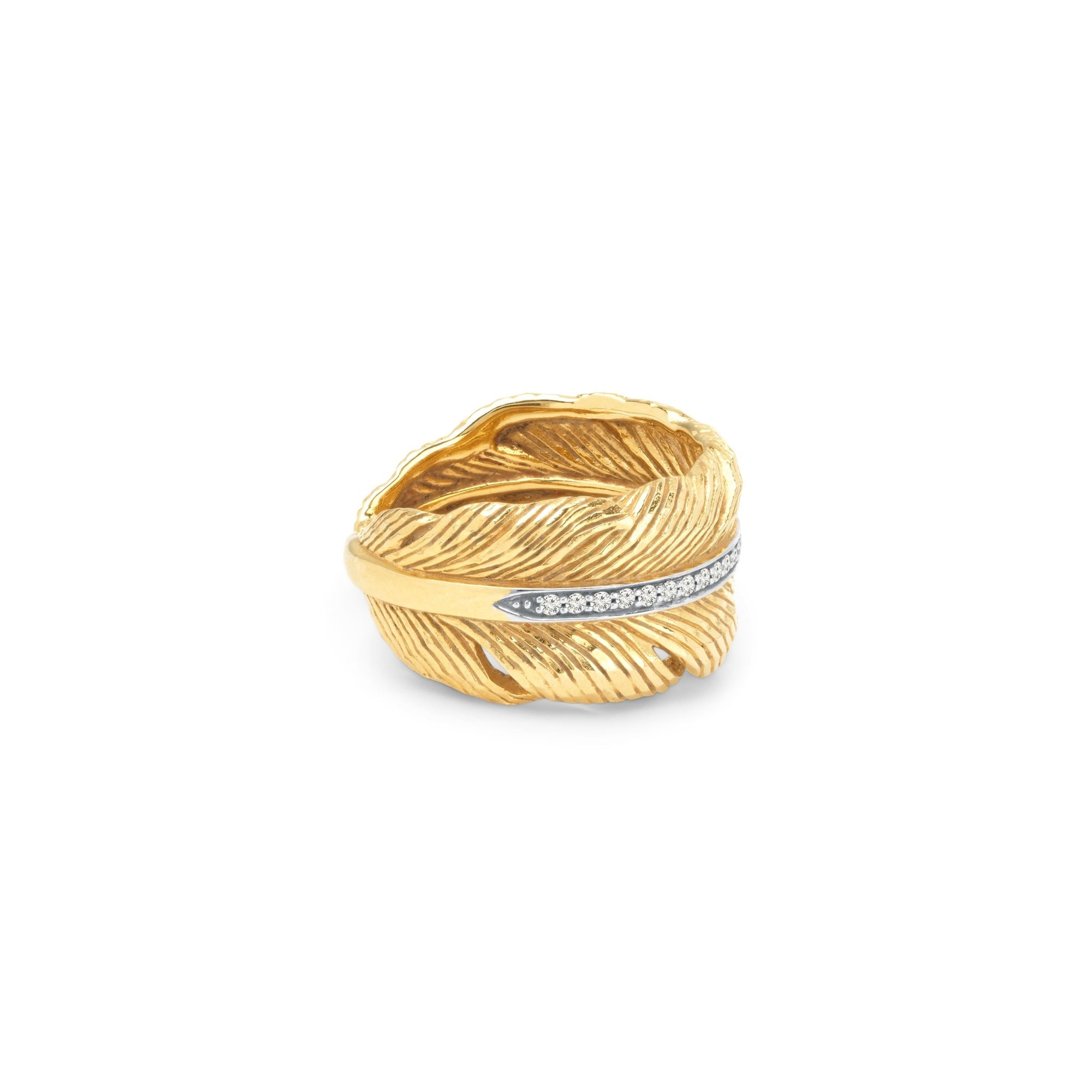 Michael Aram Feather Cuff Ring with Diamonds