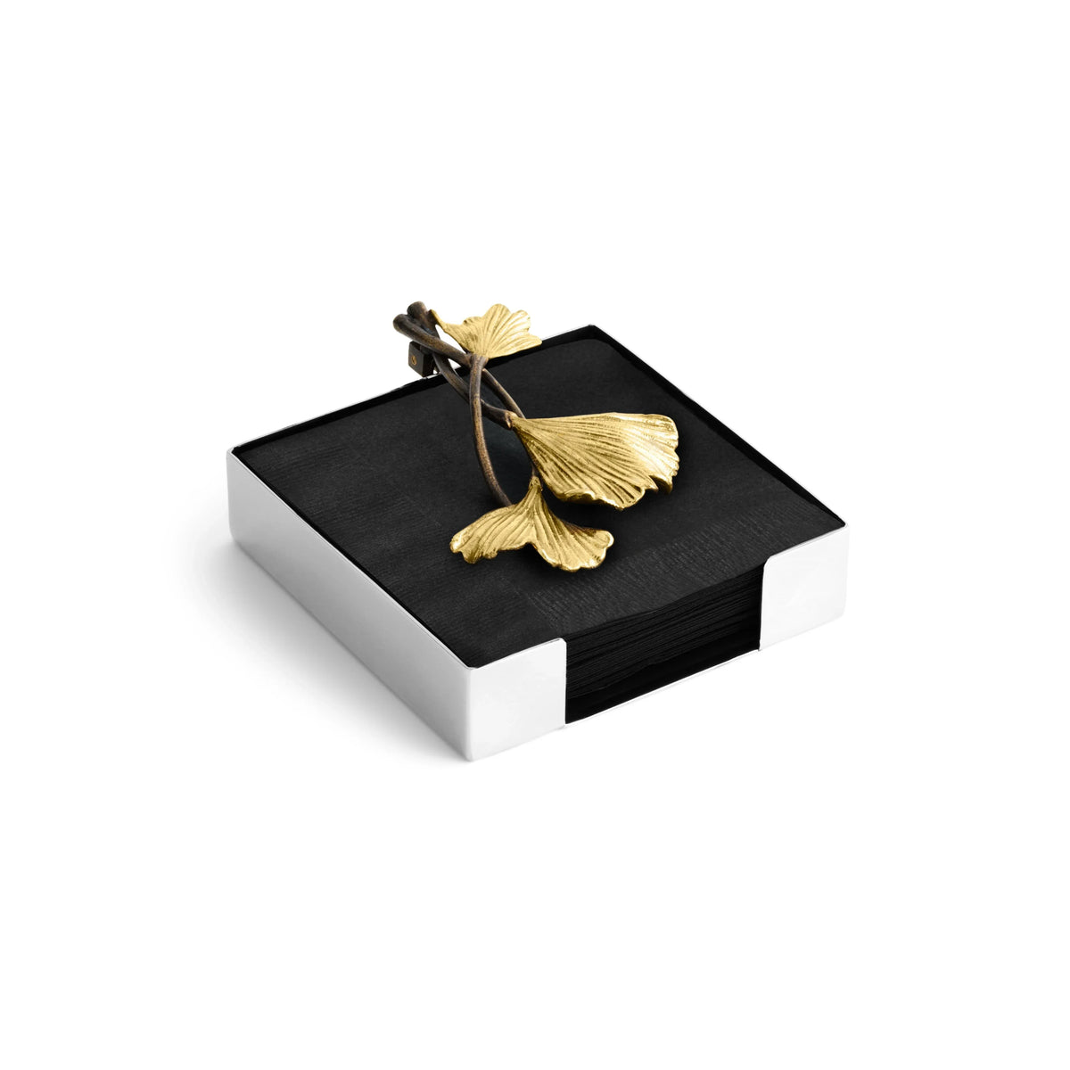 Michael Aram Golden Ginkgo Cocktail Napkin Holder