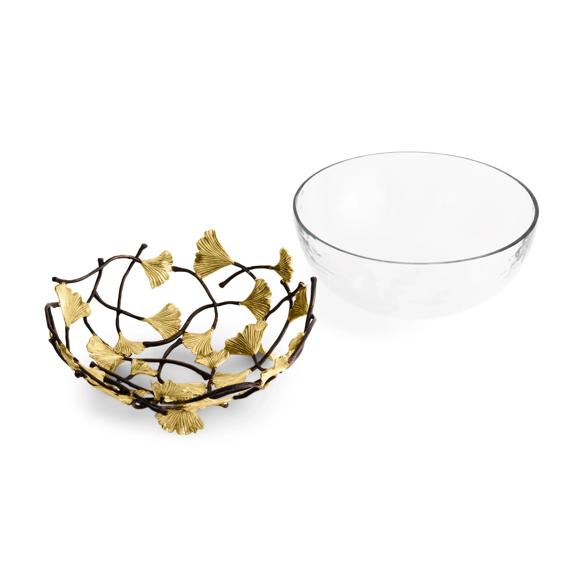 Michael Aram Golden Ginkgo Medium Glass Bowl