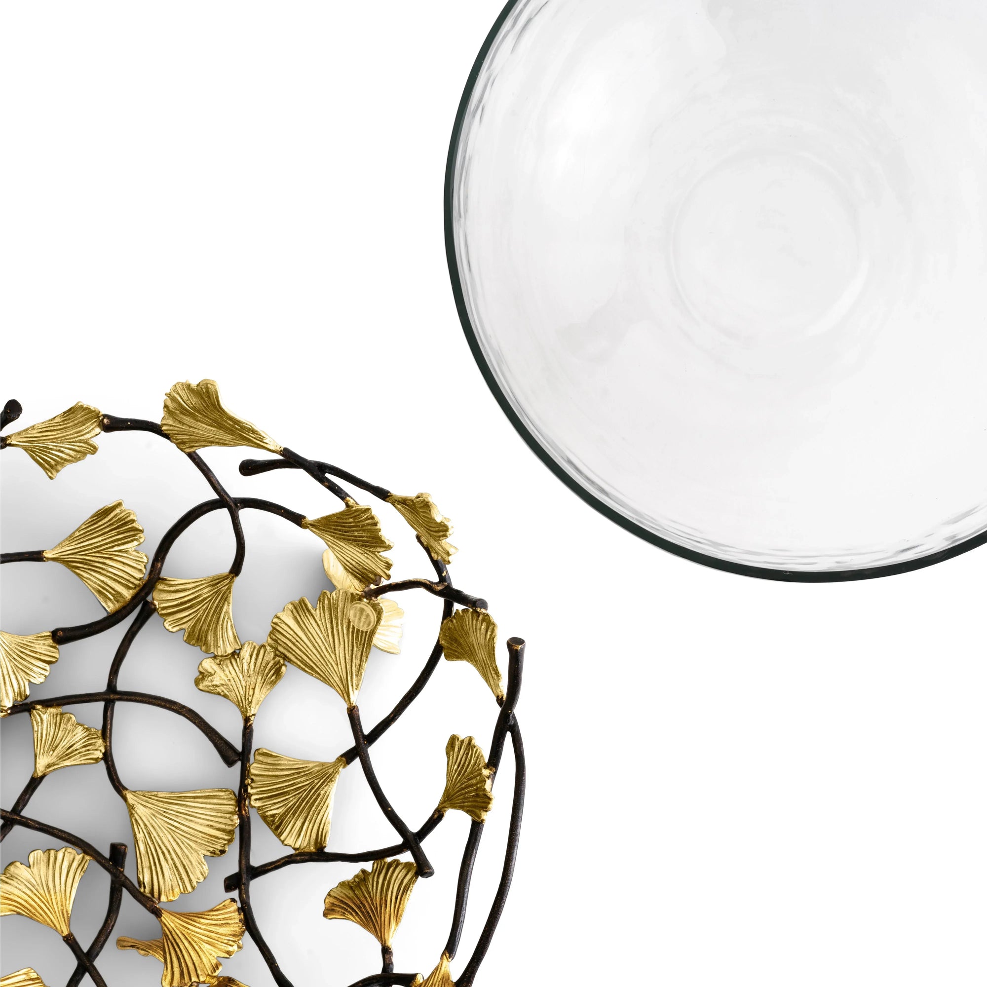 Michael Aram Golden Ginkgo Medium Glass Bowl