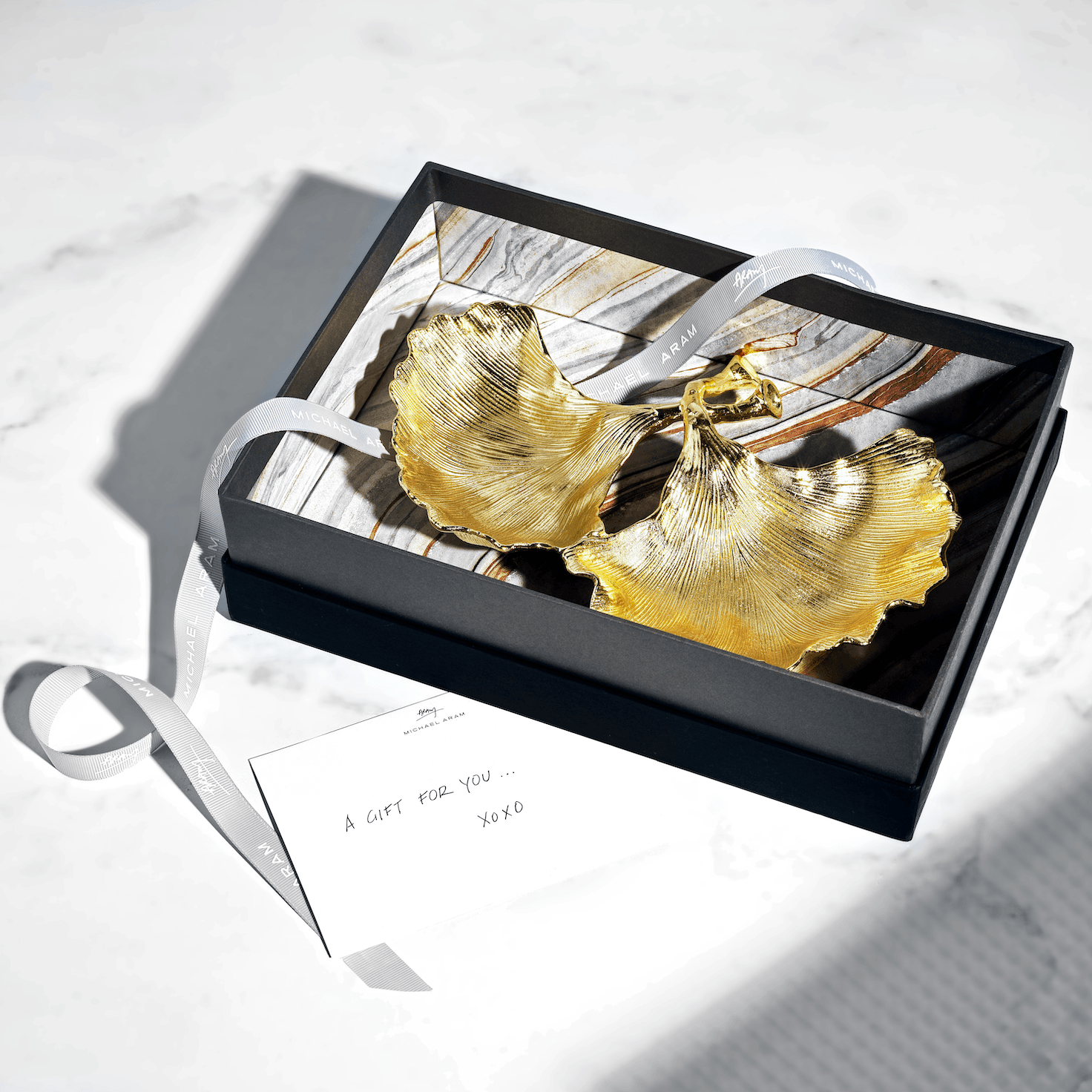 Michael Aram New Leaves Ginkgo Double Compartment Dish