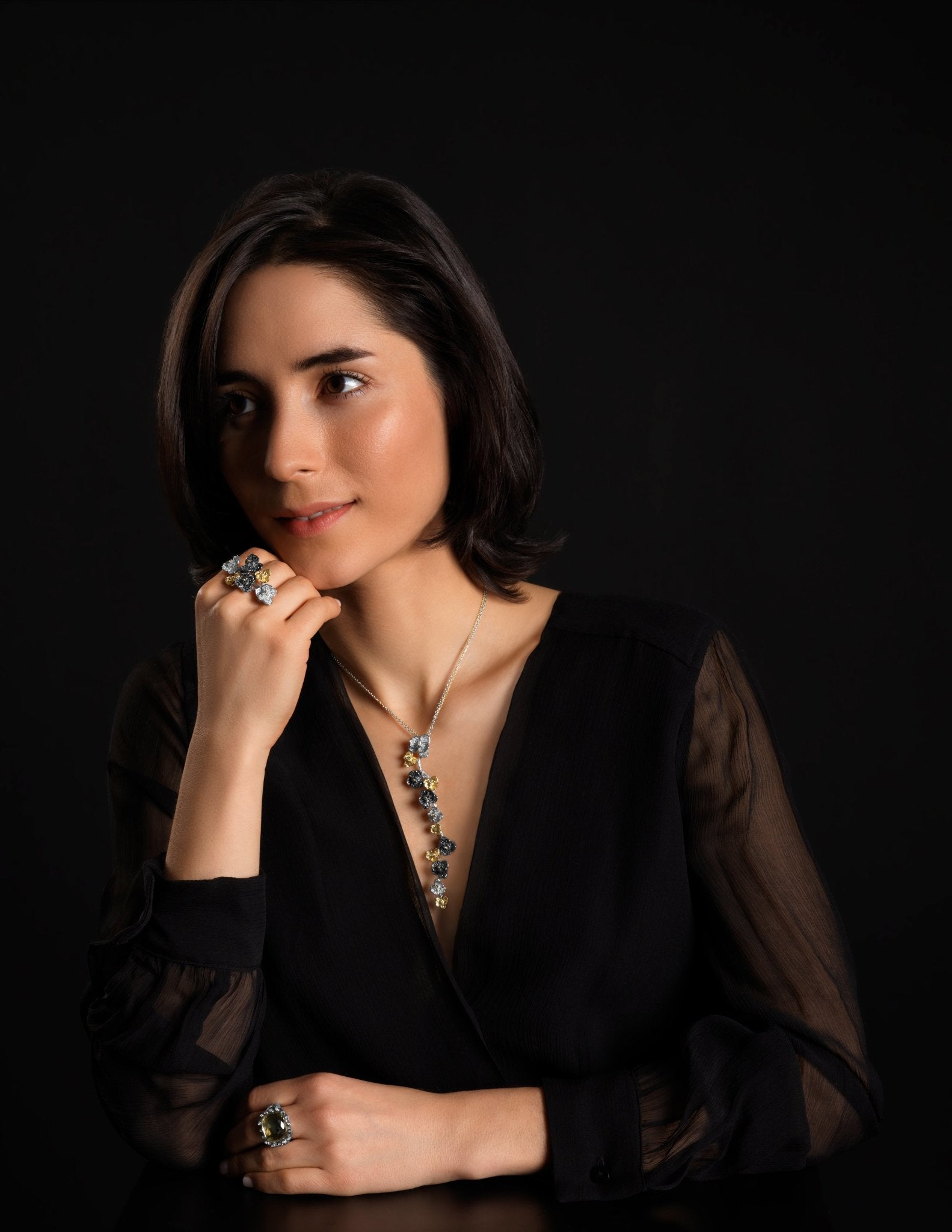 Michael Aram Orchid Cluster Ring with Diamonds