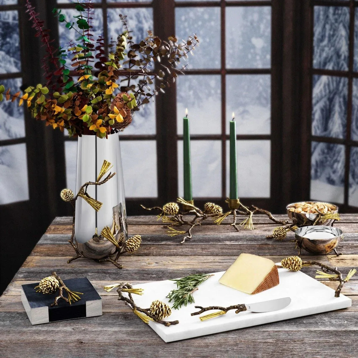 Michael Aram Pine Cone Cheeseboard with Knife