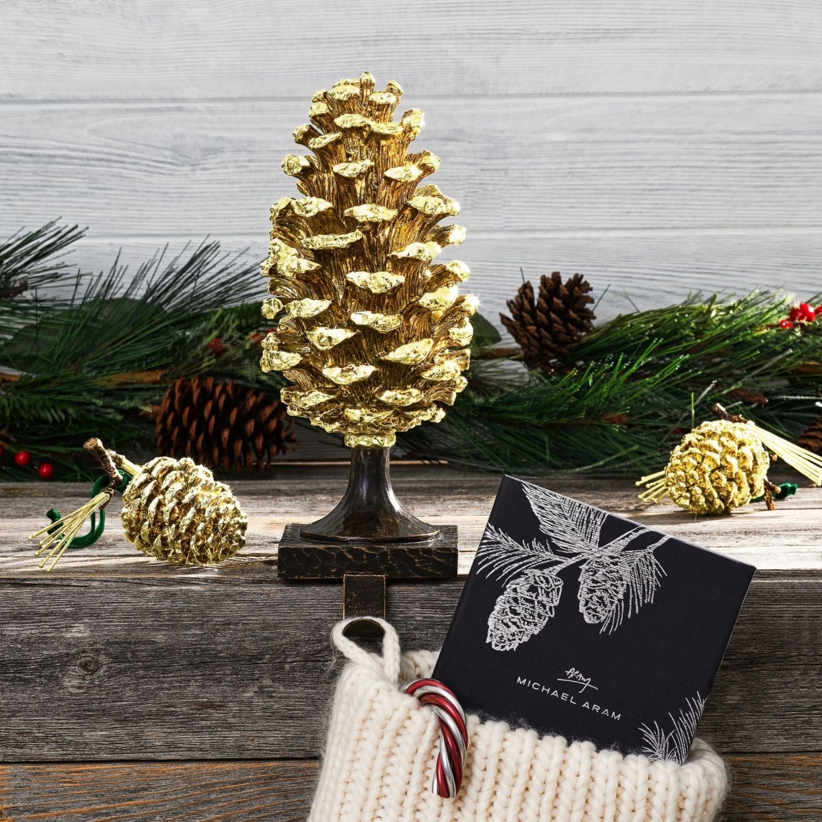 Michael Aram Pine Cone Stocking Holder