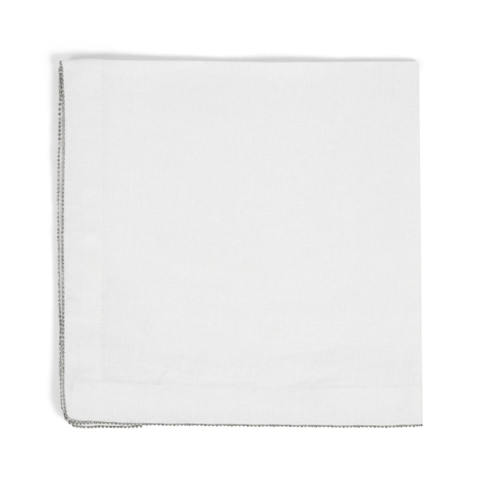 Michael Aram Silver Beaded Dinner Napkin Eggshell