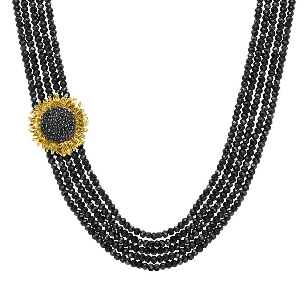 Michael Aram Vincent Multi Strand Necklace with Onyx, Spinel and Diamonds