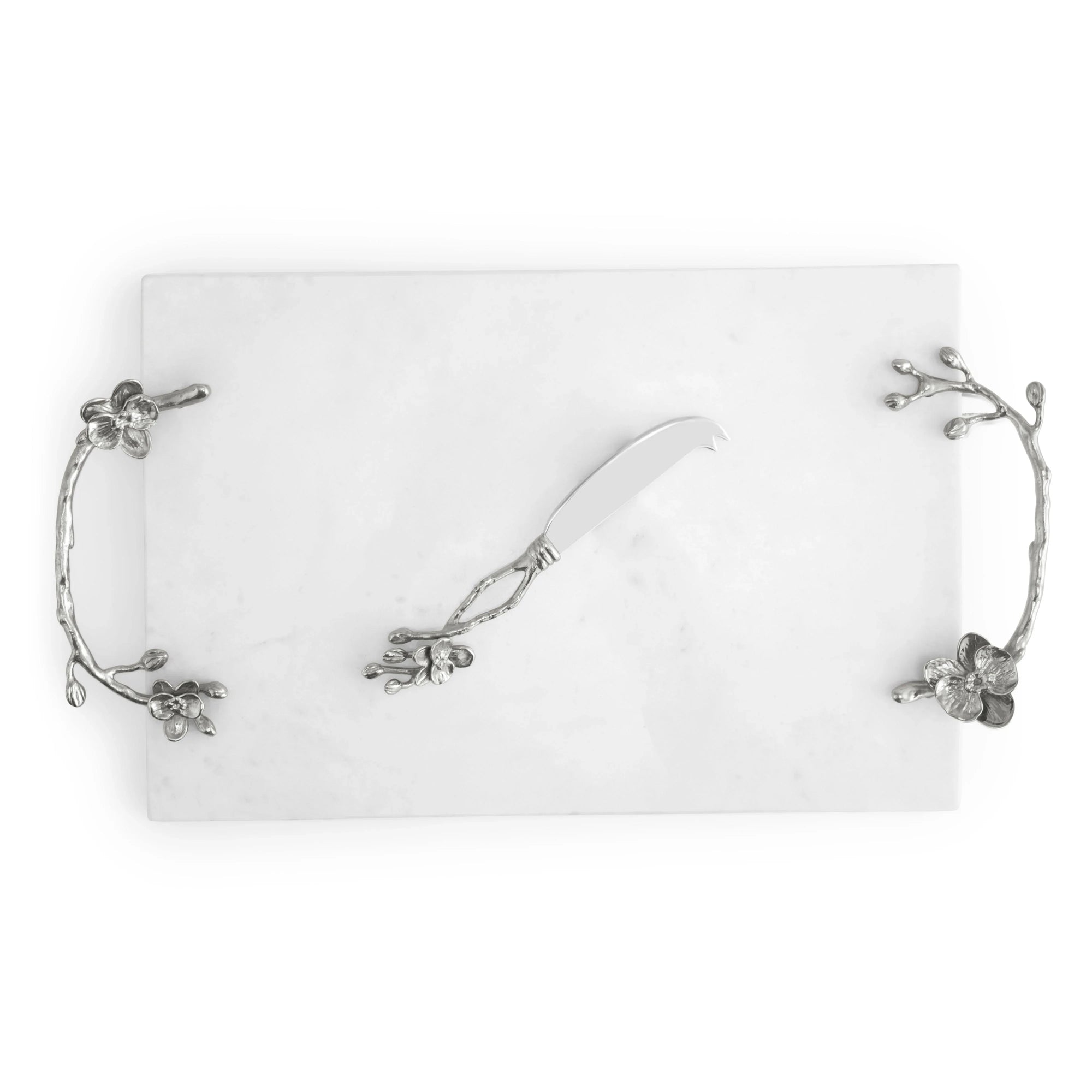 Michael Aram White Orchid Cheese Board w/ Knife