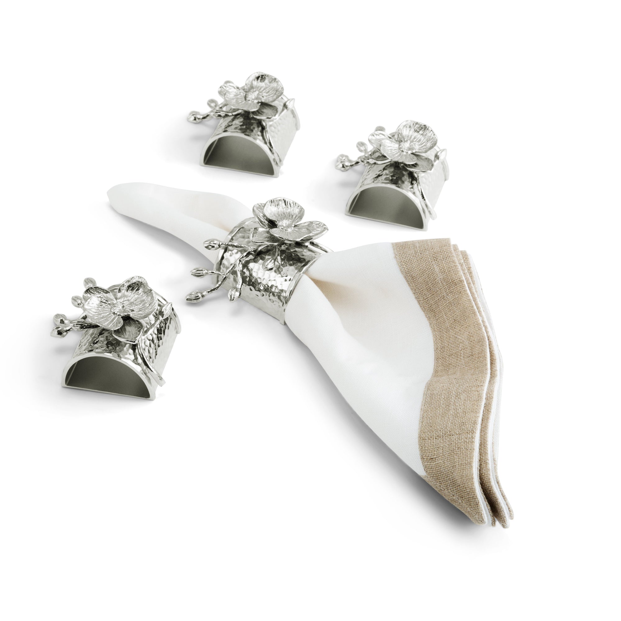 Michael Aram White Orchid Napkin Ring Set