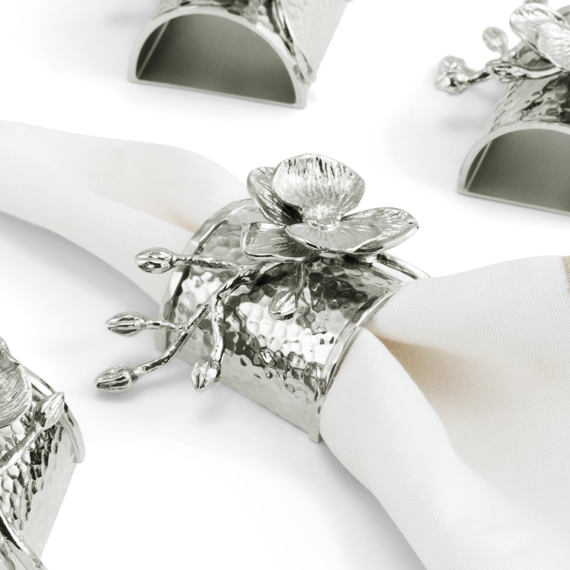 Michael Aram White Orchid Napkin Ring Set