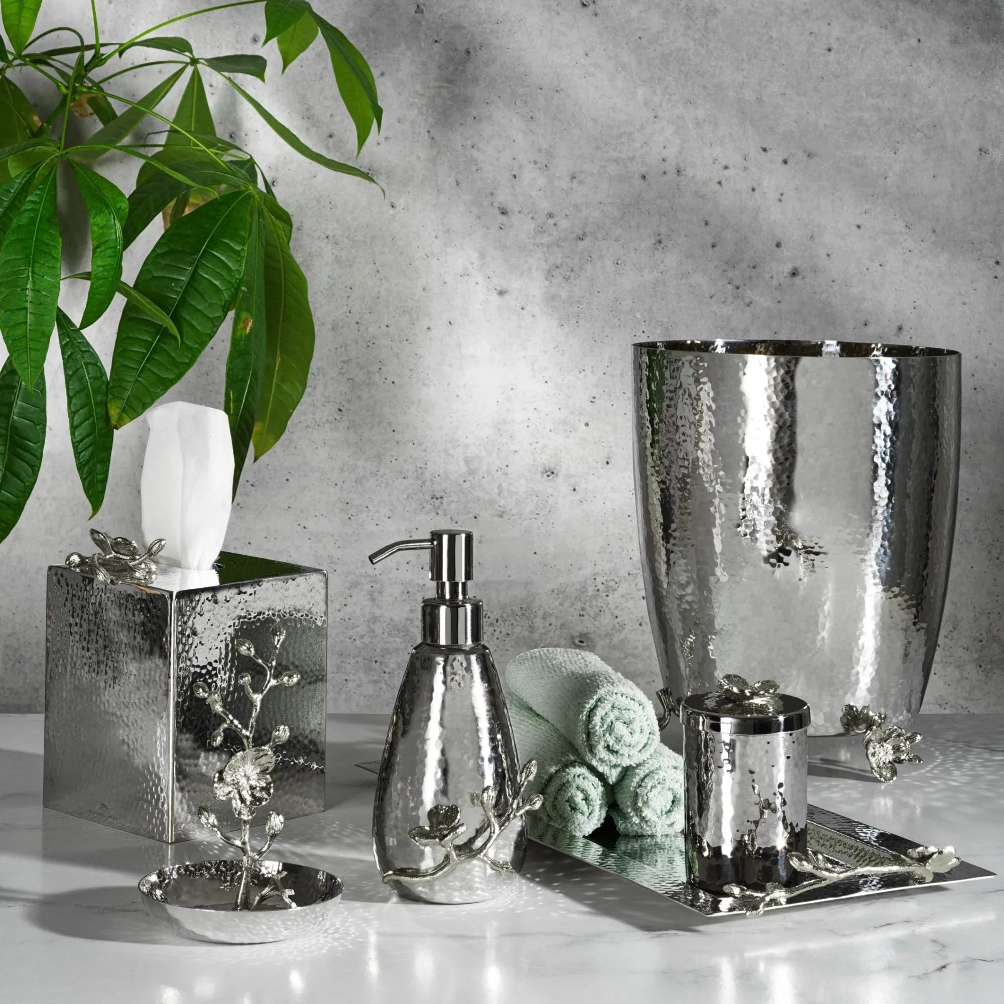 Michael Aram White Orchid Waste Basket