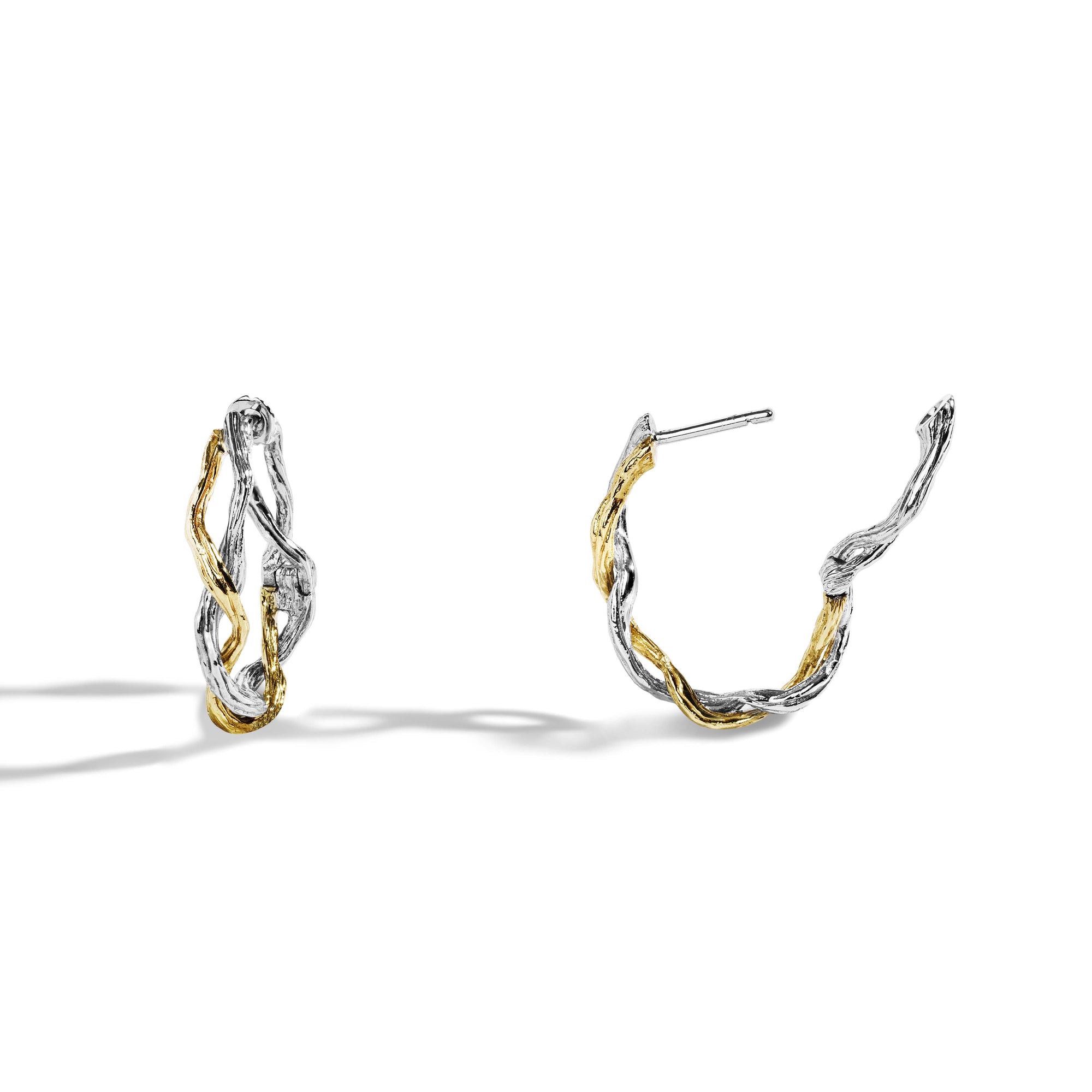 Michael Aram Wisteria 25mm Hoops in Sterling Silver & 18K