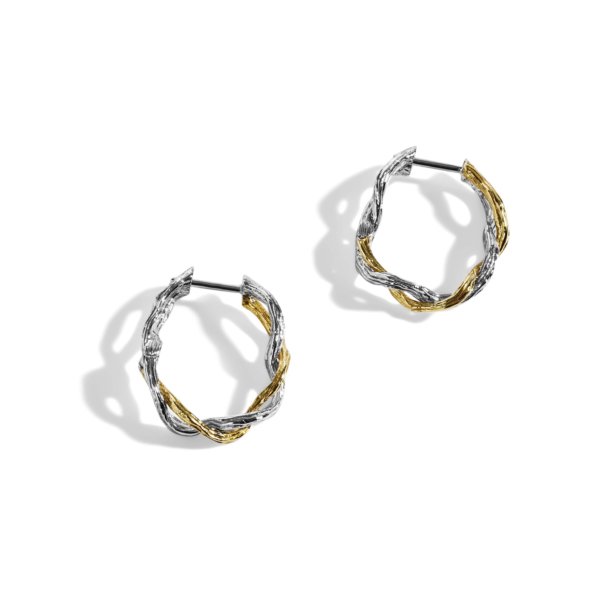 Michael Aram Wisteria 25mm Hoops in Sterling Silver & 18K
